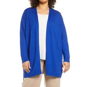 Eileen Fisher Plus Size Long Organic Linen/Cotton Cardigan